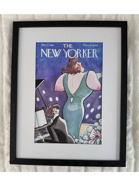 Framed 1928 The New Yorker Cover March 3 Peter Arno Opera Singer